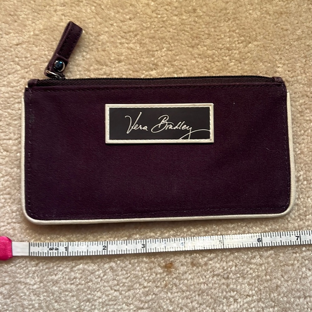 VB purple and blue pattern credit card wallet